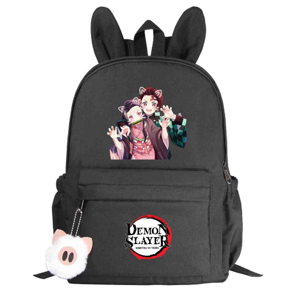 Plecak szkolny z motywem pogromców duchów, wersja koreańska, personalizowany plecak z króliczymi uszami, moda studencka, casualowy, modele męskie i damskie