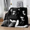 Rock Band Black Leather Blanket Durable Comfort Suitable for Couch Sofa Office for All Occasions Playful Design Best Holiday Gift for Friends Family