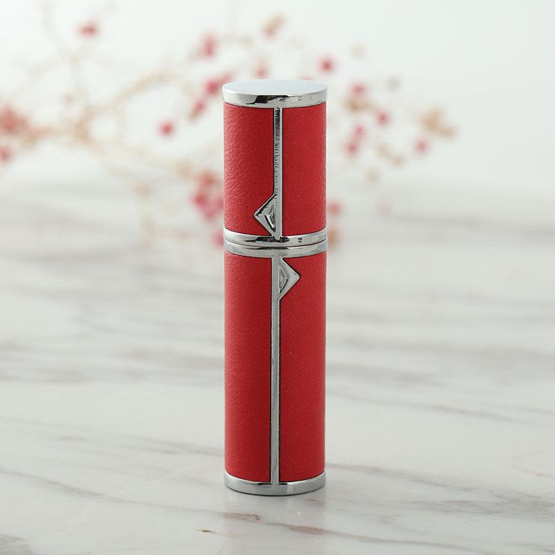 

5 мл Роскошный кожаный флакон для духов с распылителем с нижней заливкой красный