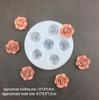 6-in-1 Rose with Leaves Mold: For Plaster, Resin, Mousse, and Aromatherapy