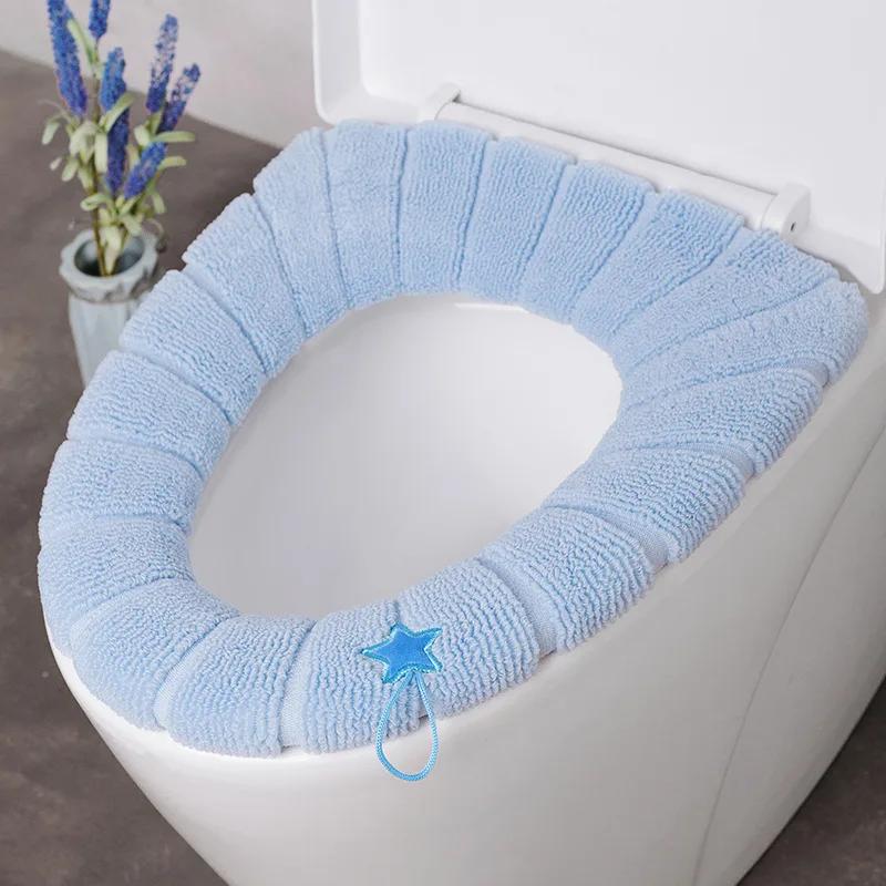 1Pc Bathroom Toilet Seat Cover Soft Warmer Washable Mat Cover Pad Cushion Seat Case Toilet Lid Cover Accessories Bath Home