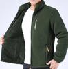 MEN Winter Thicken Polar Fleece Jacket Warmth Windproof Full Zip Up Coat Multiple Zipper Pockets Outdoors Plus Size Jackets Outwear