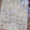 Cute Christmas Style Colorful Lights Polka Dot Christmas Tree Nail Art Stickers Bow Nail Art Print Embossed Stickers Nail Decor