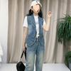 Women's Spring/Fall Korean-Style Casual Denim Vest Slimming, Figure-Flattering, Unique Top