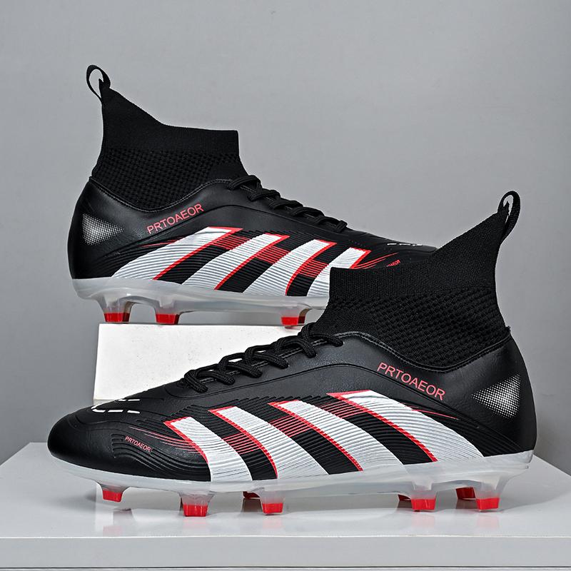 Chaussures de Football pour Hommes Chaussures Professionnelles pour Terrain de Football Antidérapantes Entraînement Extérieur sur Herbe Crampons Chaussures de Sport pour Enfants Football