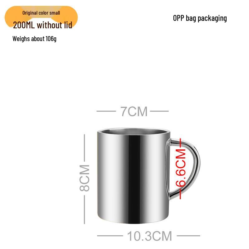 

304 Stainless Steel Kids Double-Layer Insulated Mug with Lid - Anti-Scald, Creative Milk Cup for Kindergarten 304 Stainless Steel [Customizable Logo]