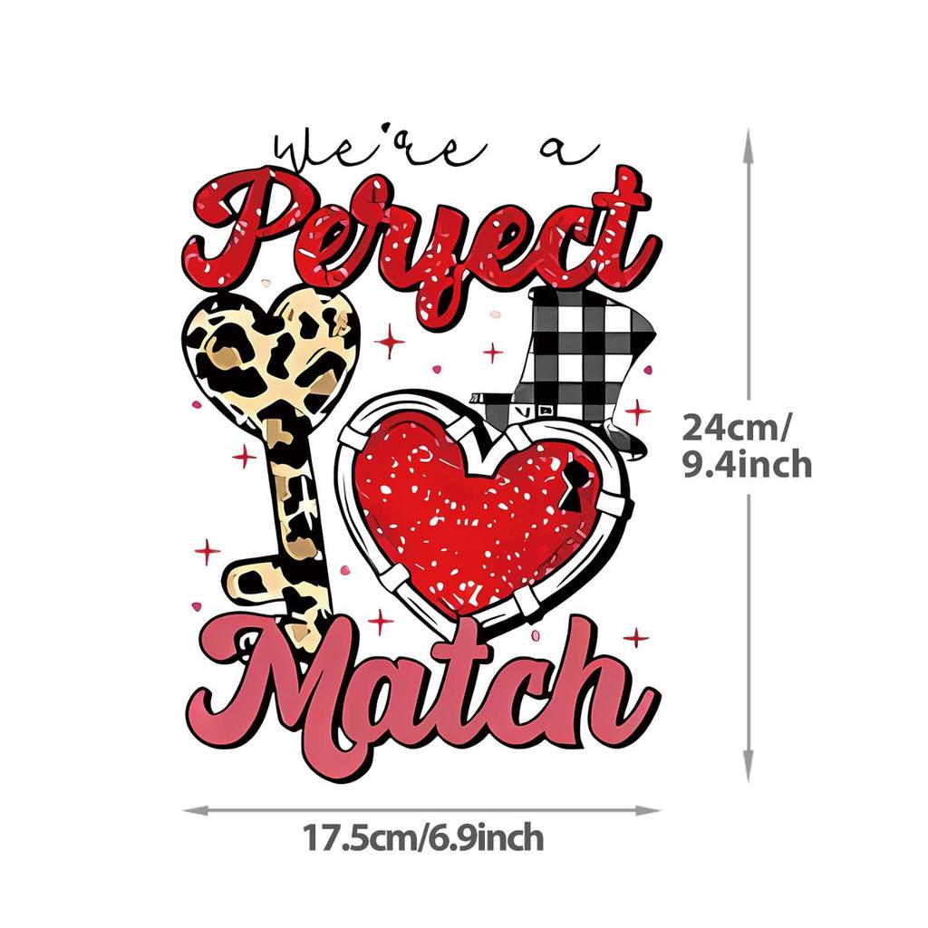 Valentine's Day Heat-sensitive Stickers, Couple Gifts Stickers, DIY Heat-pressed Printed T-shirts, Heat-pressed Printed Shirts