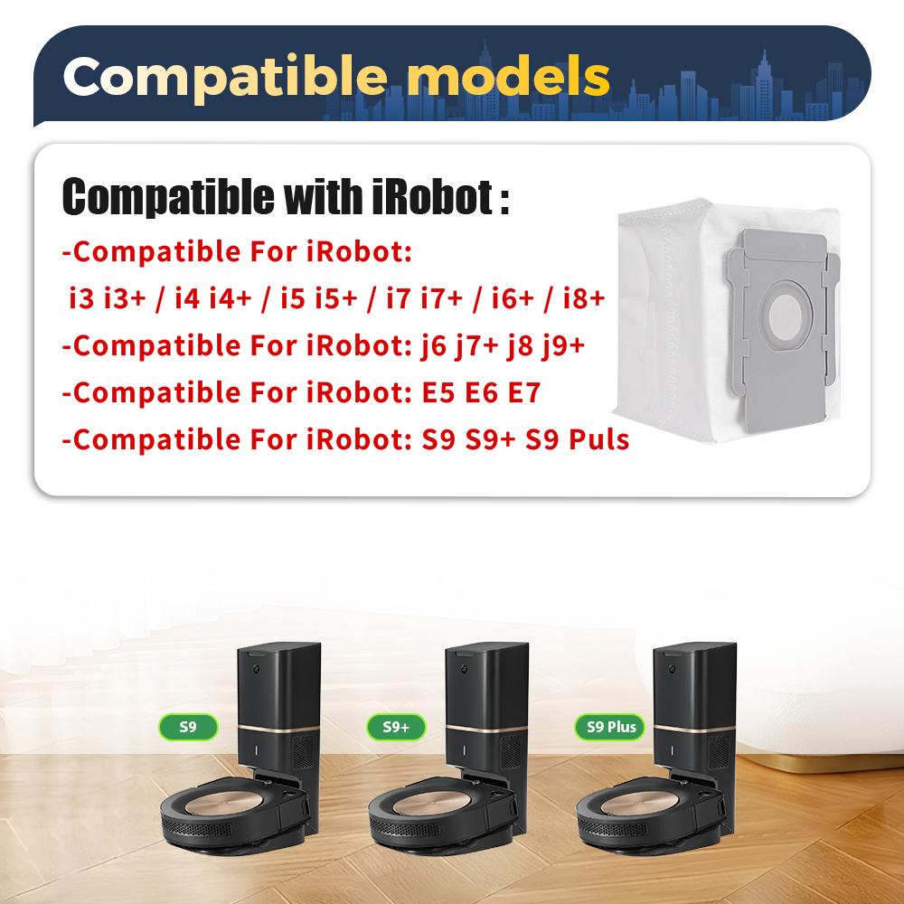 Disposable Dust Bag Replacement Accessories for iRobot Roomba i7 i7+ j7 j7+ E5 E6 E7 S9 S9+ i3 i3+ i4 i4+ i6 i6+ i8 i8+ Robot Vacuum Cleaner