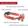 PetSoKoo Bowtie Cat Collar with Bell Breakaway, Japan Chirimen Fabric Golden Bell