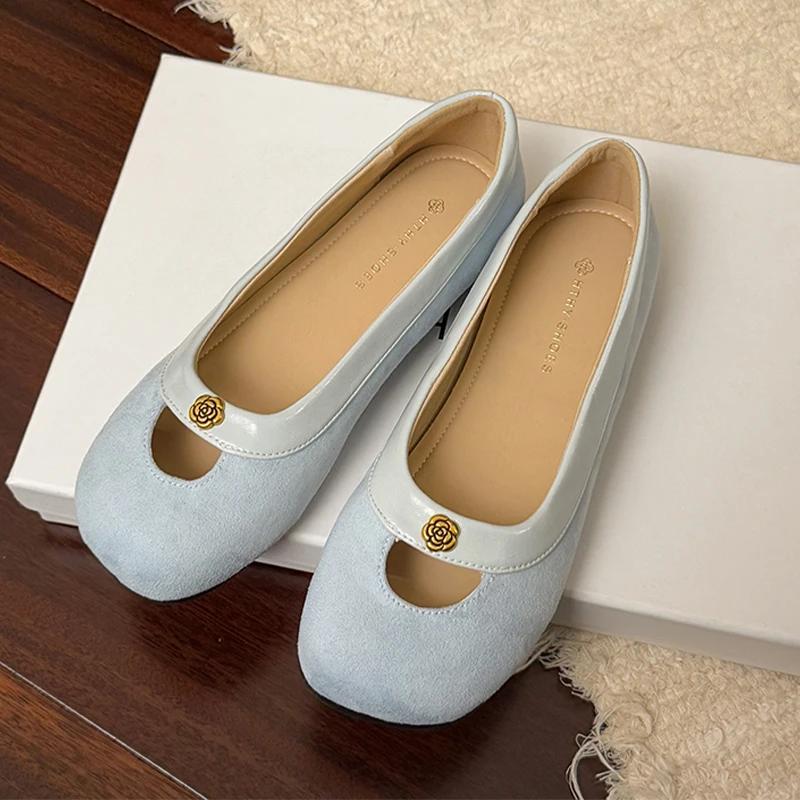 Fashion Flats Women Loafers Shoes Suede Shallow Cozy Soft Woman's Sandals Summer 2025 Casual Designer Walking Sport Sandalias De Mujer