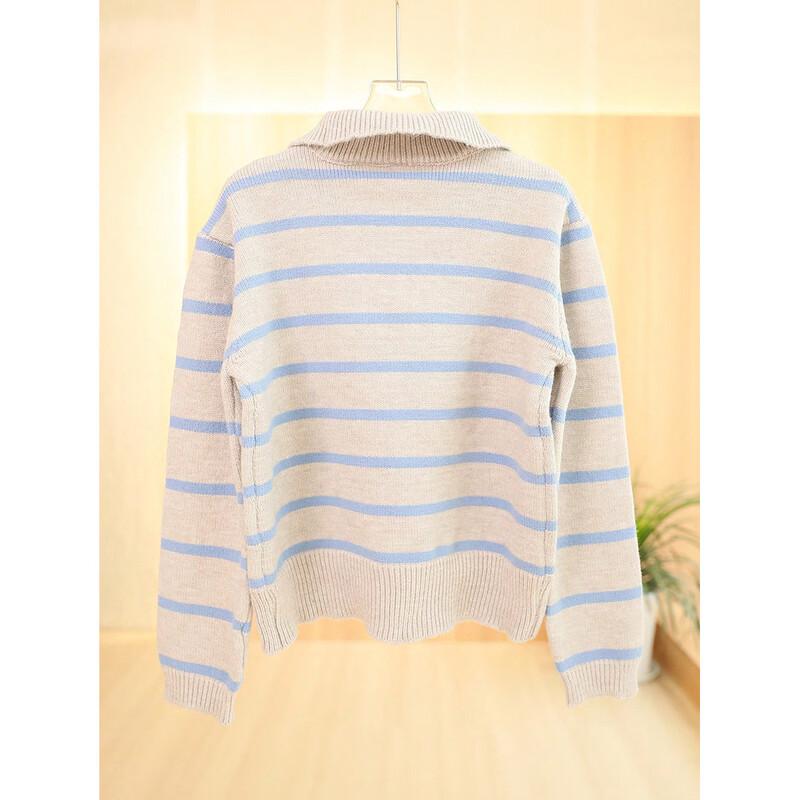 Women's Lapel Knitted Pullover Sweater