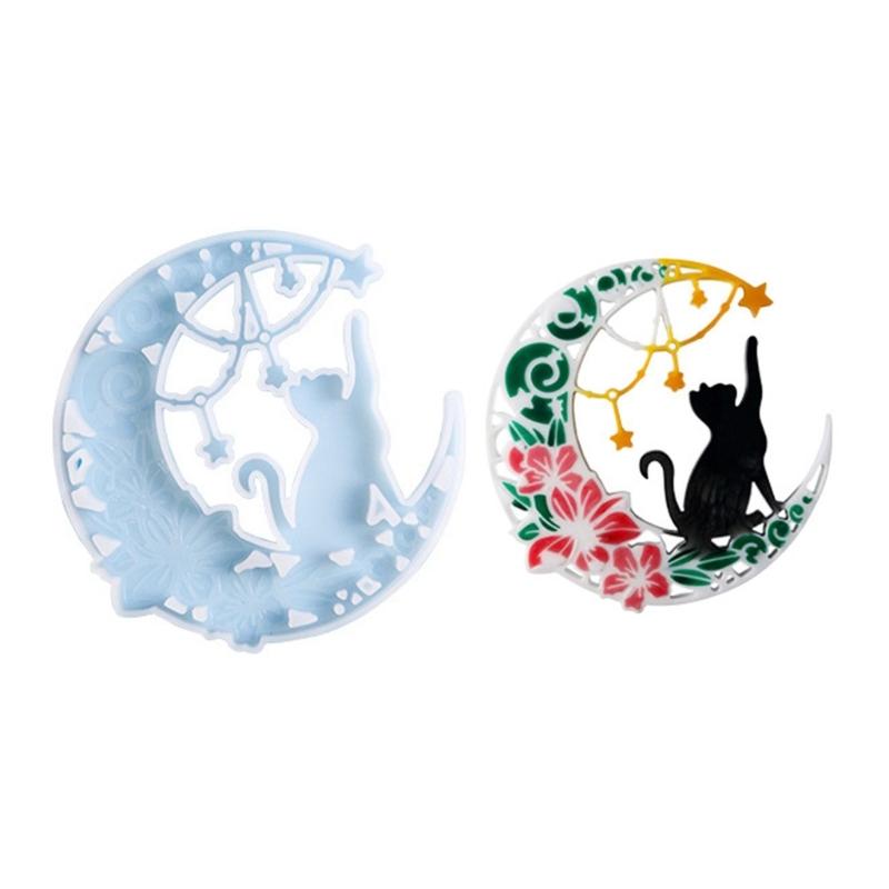 DIY Resin Casting Mold Pendant Moulds Craft Molds Moon Shape Wall Decorations Ornament Molds Silicone Material for Craft