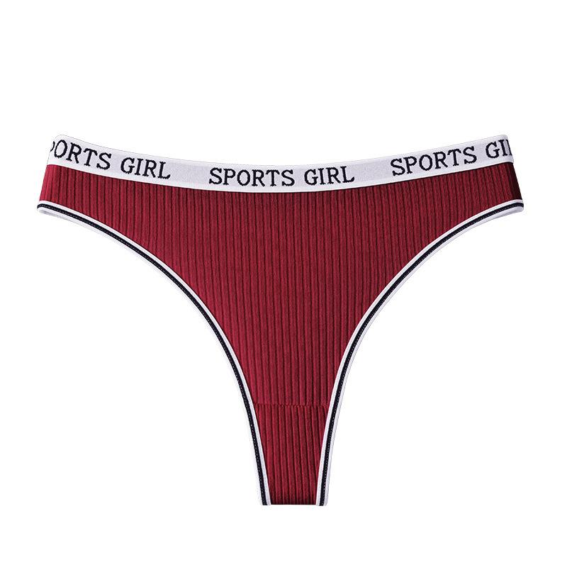 

Трусики-стринги женские с низкой посадкой, с резьбой, оверсайз, дышащие, спортивные, из чистого хлопка, треугольные, с принтом букв L