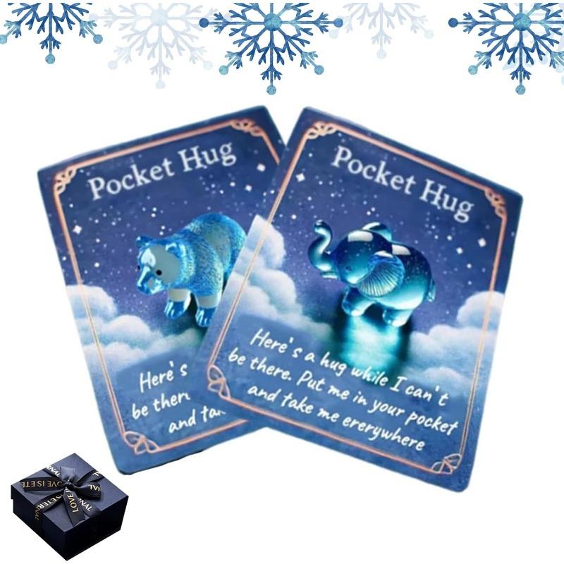 Animal Pocket Hug Gifts, Cute Turtle Encouragement, Resin Animals Token with Mini Pocket Hug Greeting Cards, Encouragement Greeting Card Gifts