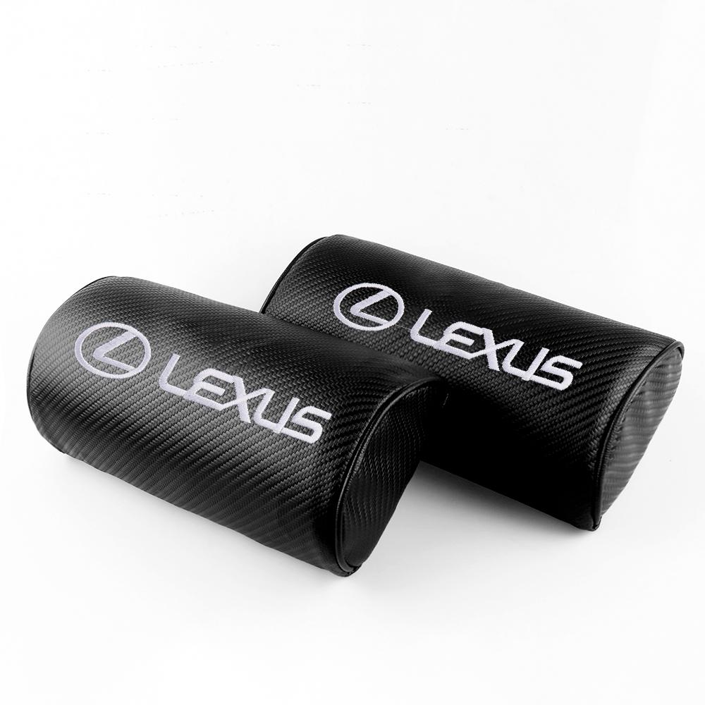 Interior Stickers 1/2Pcs Car Seat Headrest Leather Emblem Pillow Head Interior Accessories For Lexus LS IS350 ES300h ES300 IS250