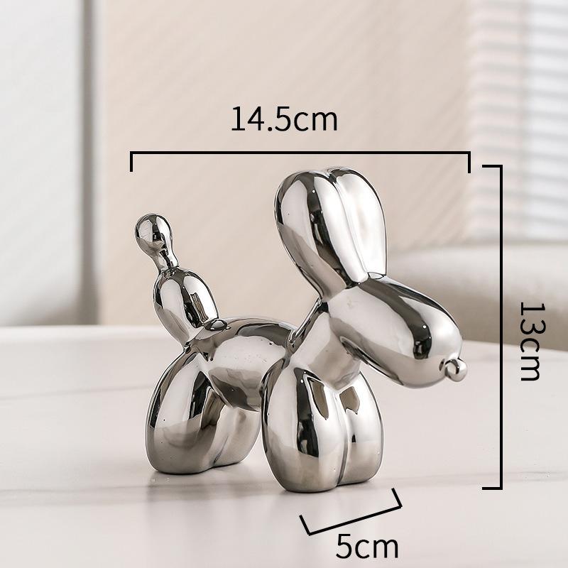 Nordic Ceramic Balloon Dog Abstract Ornament Creative Sculpture Study Room Statue Home Office Accessorie Festival Decoration
