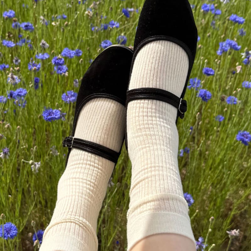 lululela [5pack] Domestic Mary Golji Shirring See-Through Socks (4 Colors)