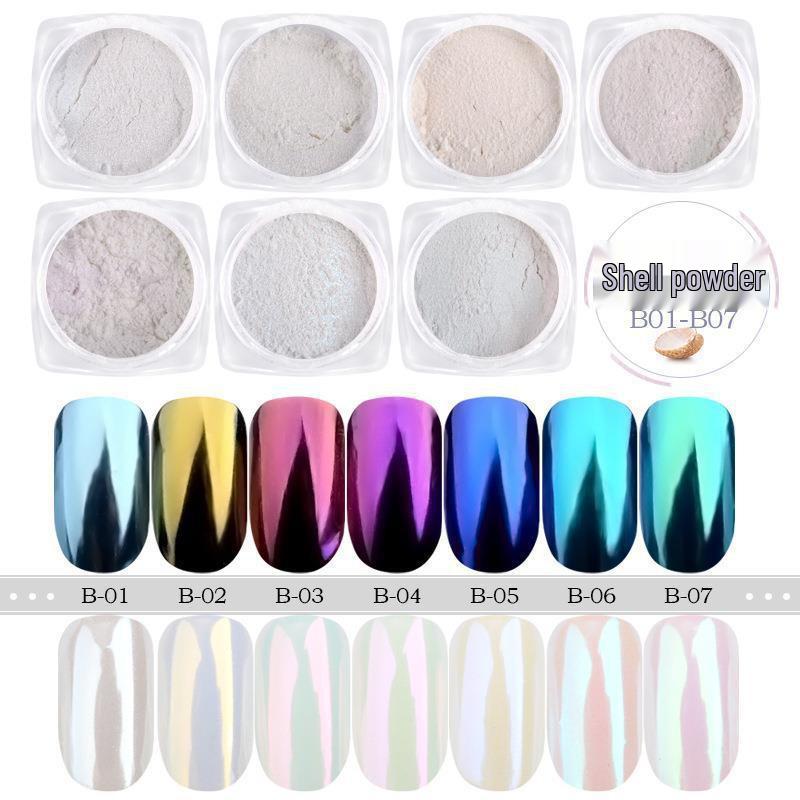 

Iridescent Mermaid Shell Nail Powder - DIY Laser Magic Mirror Nail Art