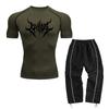 Men's Casual Two-Piece Set Including A Short-Sleeved Top And Long Pants Suitable For Fitness Training And Commute Wear
