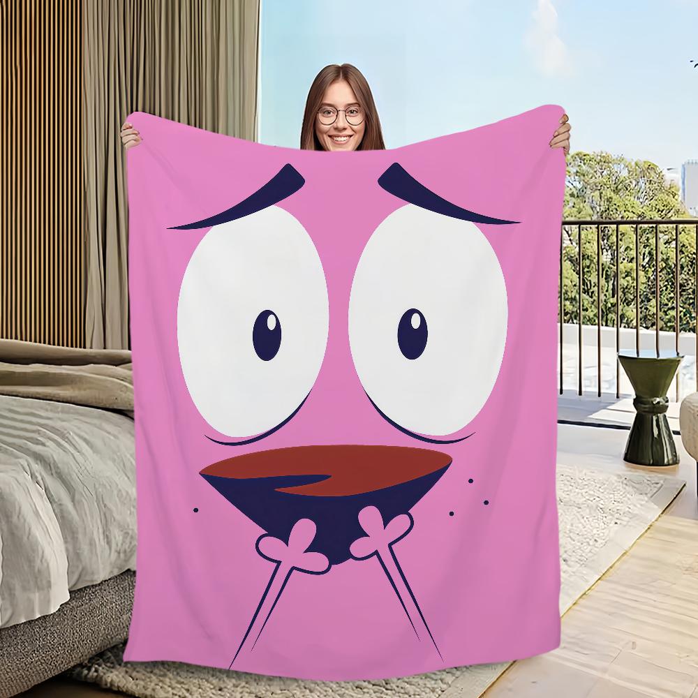 Face Funny Dog The Home Flannel Warm Comfort Soft Plush Blanket For C-Courages Sofa Living Room C-Cowardlys Bedroom Travel Gift