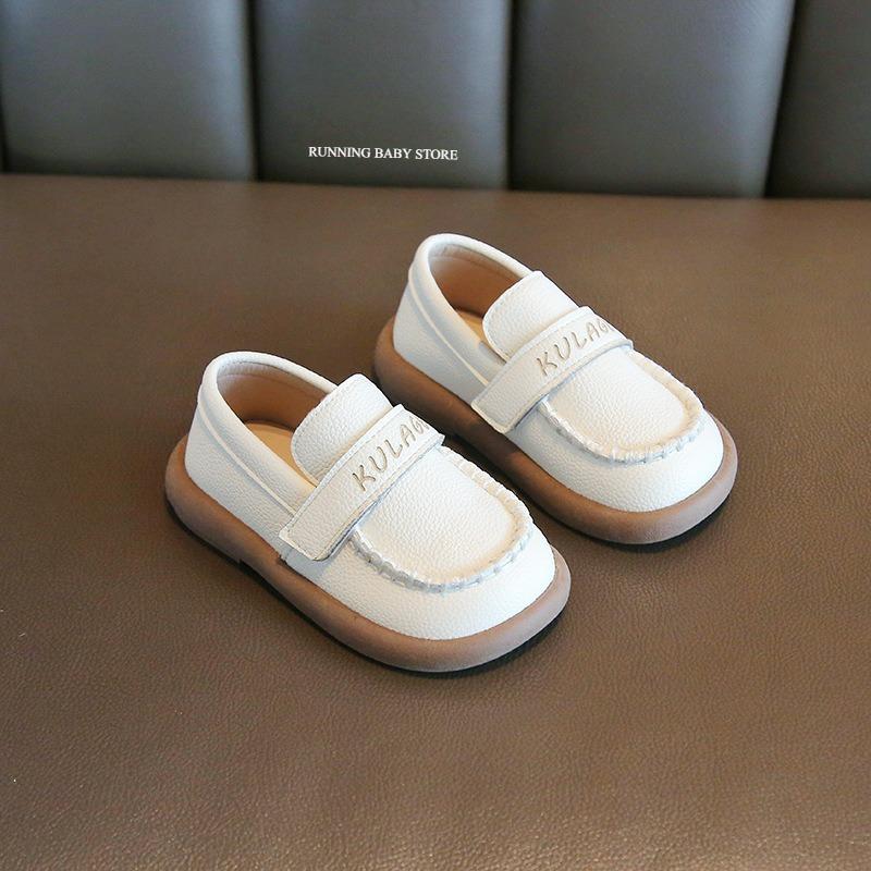 New Boy Leather Shoes Pure Color Kids Shoes Spring Fall Baby Casual School Shoes British Style Children Footwear for Show I07253