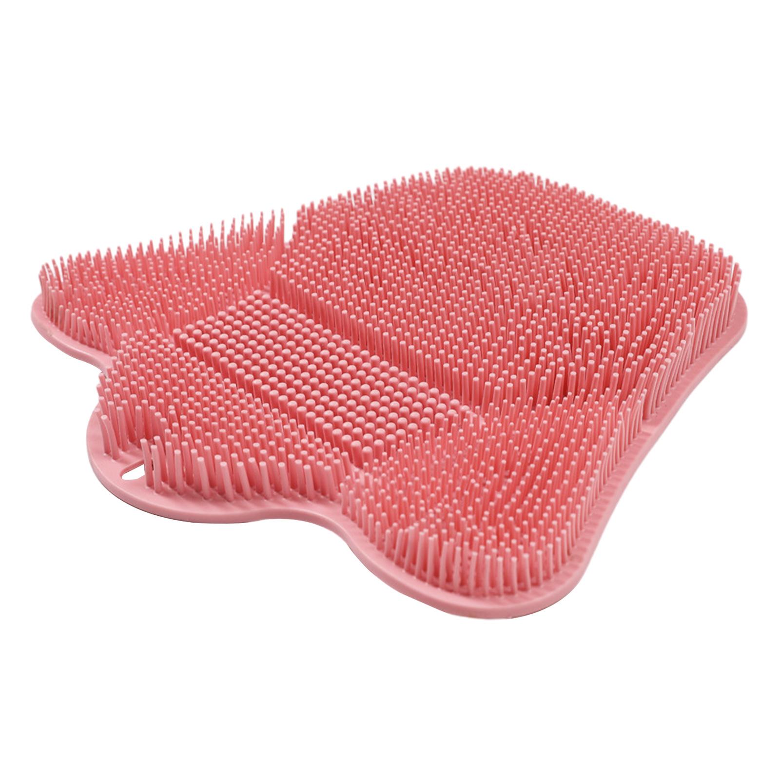 Shower Foot Scrubber Mat Suction Cups Multifunctional Foot Cleaning Comfortable Nonslip Bathroom Wash Foot Mat for Men Women розовый