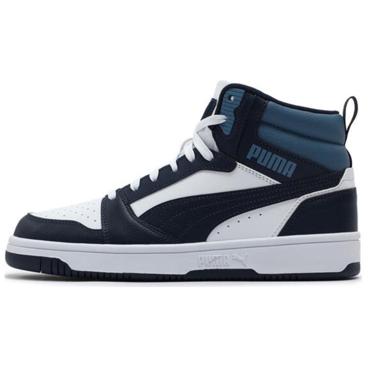 Puma Rebound V6 Resistenti all'abrasione Mid top Scarpe da Skateboard Unisex Nero Blu 392326-28