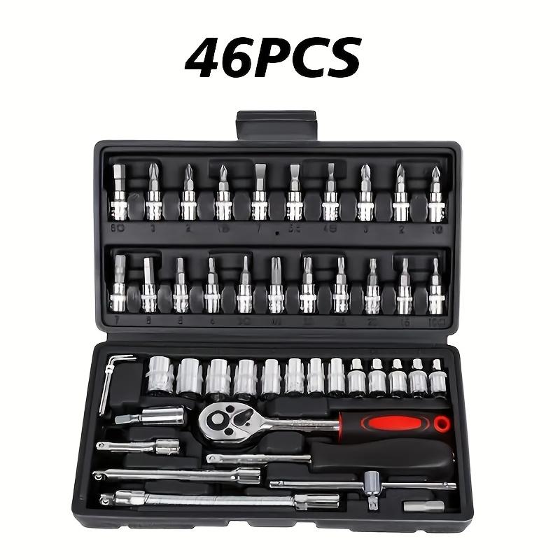 46pcs Premium Ultimate Automotive Repair Tool Set - High Torque Chrome Vanadium Steel Kit for Car, Bicycle, and Motorcycle Maintenance