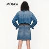 MO&Co. 2025 Autumn Faux Two-Piece High-Waist Denim Dress