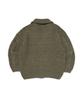 OTHERFITS Cable High-Neck Knit Zip-Up (Khaki)