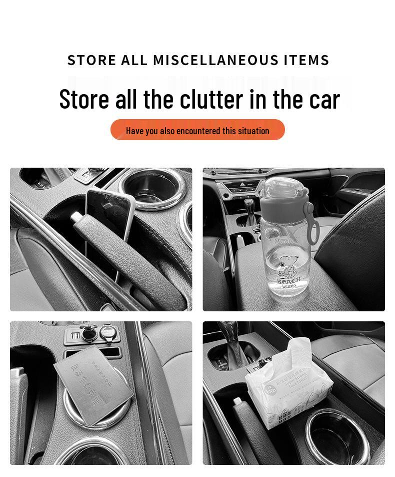 Large Car Seat Storage Bag with Tissue Box and Cup Holder