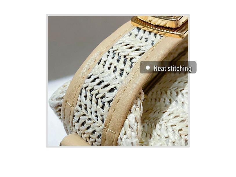 2025 Spring/Summer Women's Trendy Korean Style Straw Woven Crossbody Bag