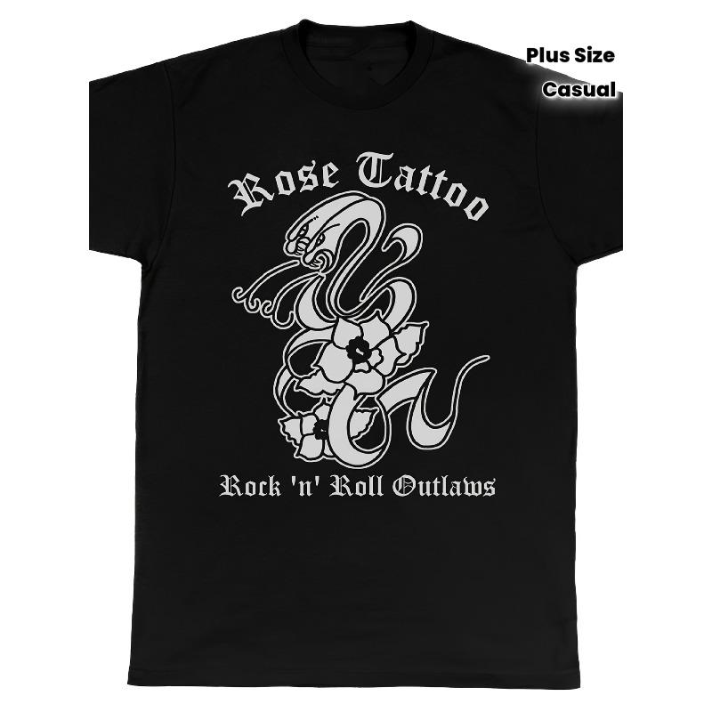 European Sizes Rose Tattoo Band Snake Gift T-Shirt Men'S Fun T-Shirt - Striking Graphic Tee for Daily And Formal Events - Crew Neck Top, Casual Style