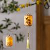 Warm Ambient Lighting Traditional Mini Chinese Lantern with LED Light, Handheld Middle Winter Melon Shaped Lamps Autumn Festival for Spring Festival,