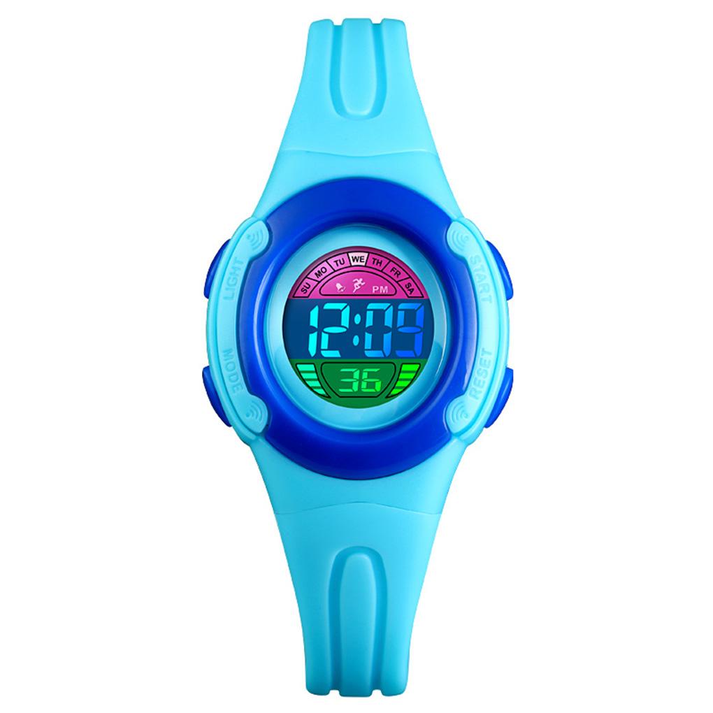 

Children ABS Plastic Digital Watch 12/24 Hour LED Display Waterproof Round Dial Kids Wristwatch
