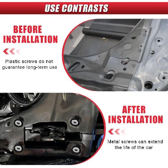 Aluminum Bumper Fenders Washer Stainless Steel Bolts, M6 Engine Bay Dress Up Fastener Kit, Car Body Decoration Replacement Screws for Headlights,