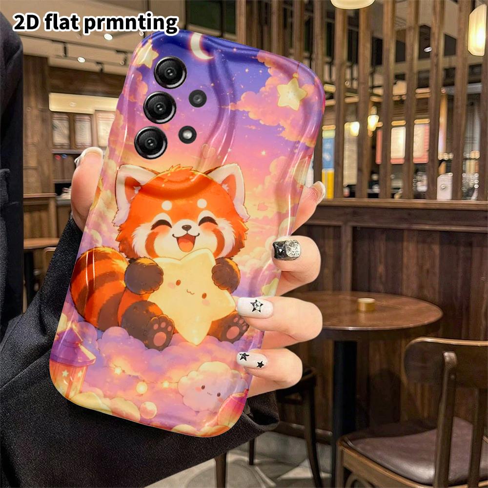 Phone Case: 2D Flat Samsung Galaxy A34 A35 M05 M06 S20 S22 S21 FE Plus 5G Protective Case, Starry Sky Little Panda, Perfect Christmas and Halloween Ho