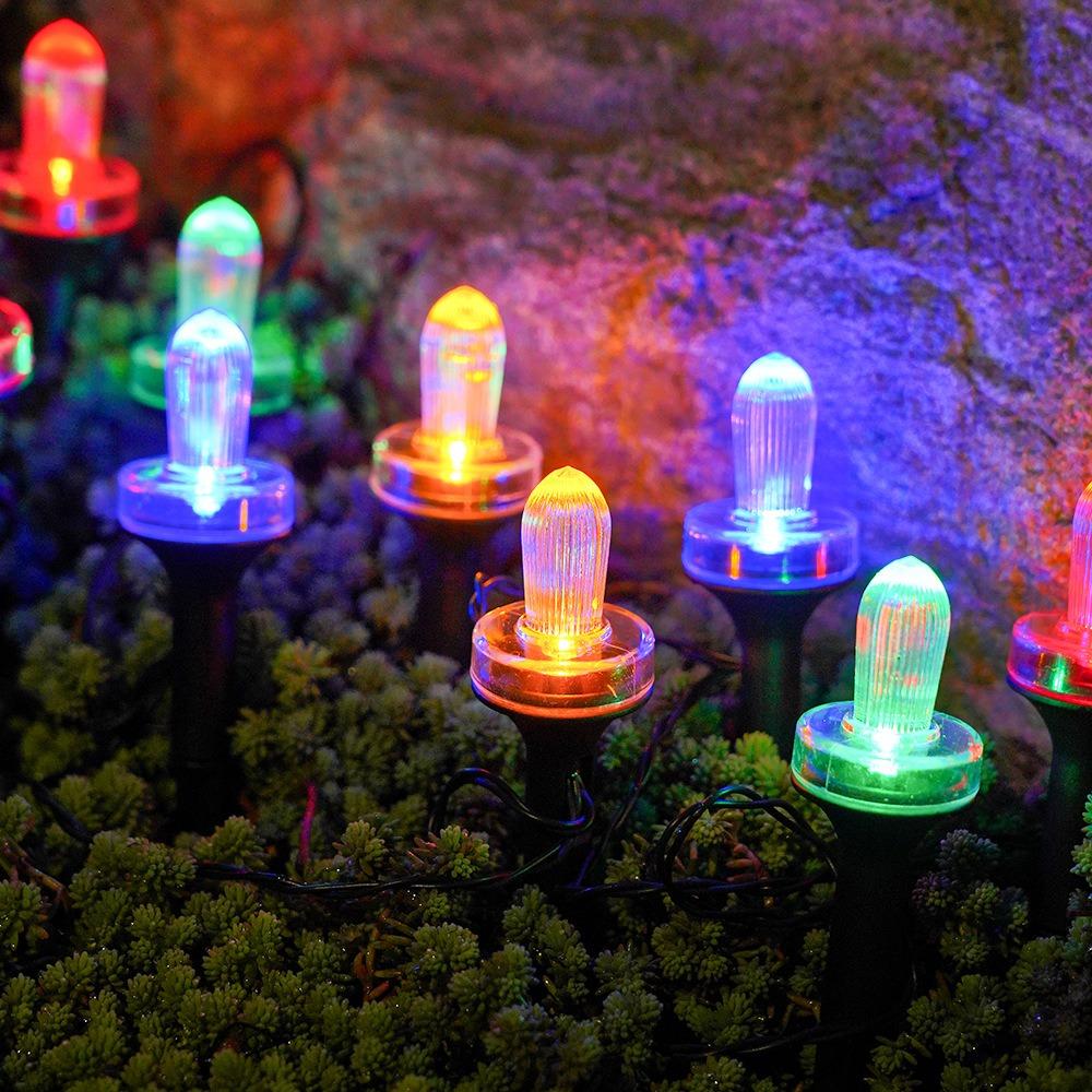 Durable Solar Powered String Light Colorful Ground Stake Solar Fairy Light Bubble Ball Outdoor Decorative Light Garden