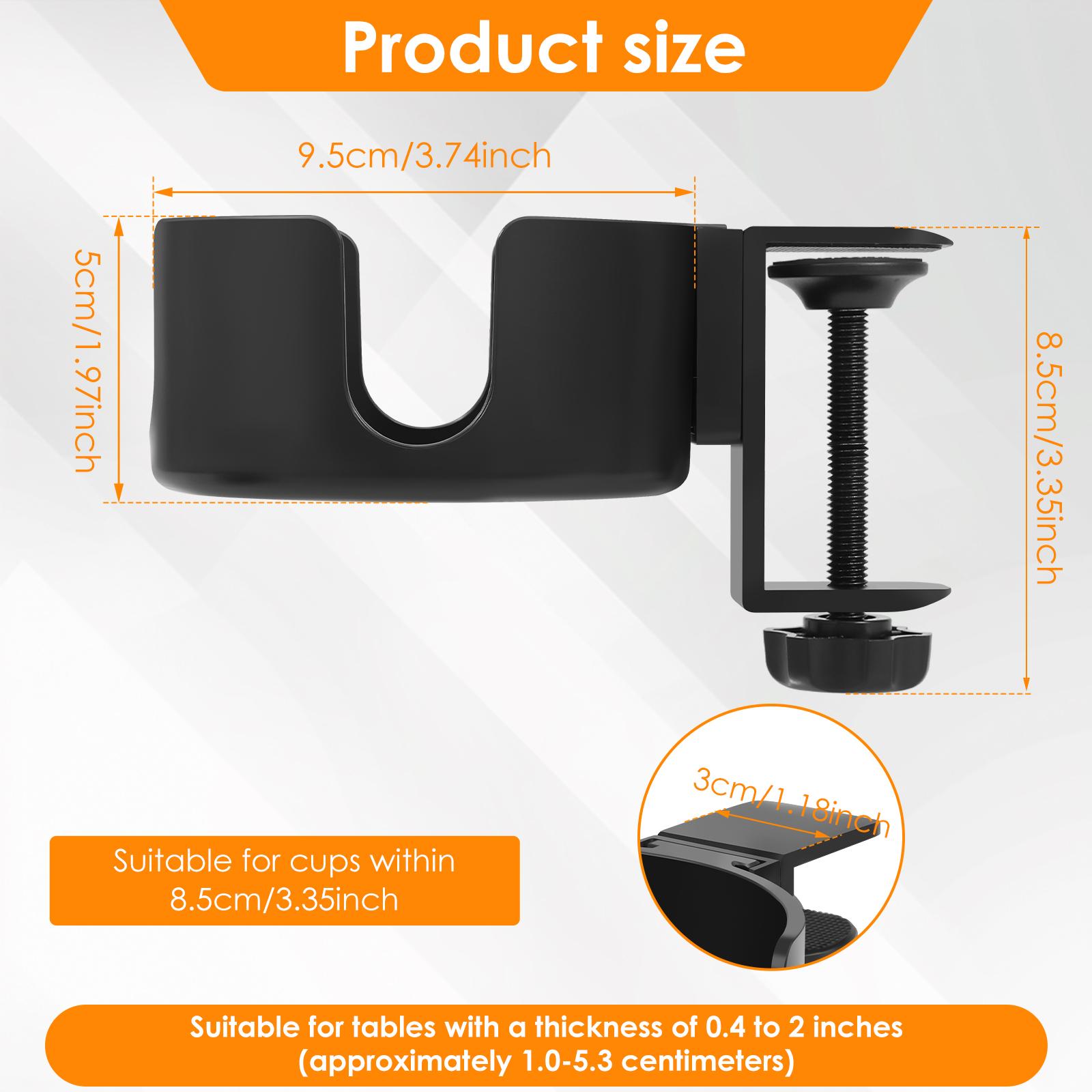 Desk Cup Holder Universal Adjustable Table Drink Holder 5/7/10cm Clip-On Desk Bottle Stand Anti-Spill Table Mug Clamp for Office