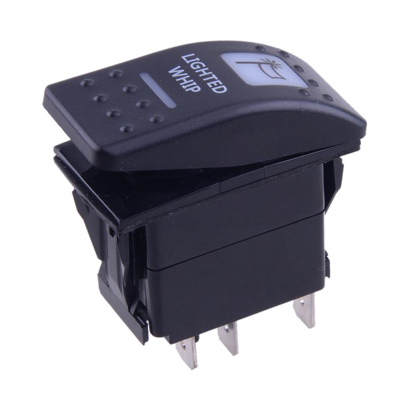 Orange Car LED Front Center Lighted Whip Laser Rocker Switch 5pin Fit for Boat SUV Trucks ATV UTV Marine Motorcycle Bus 12V 24V