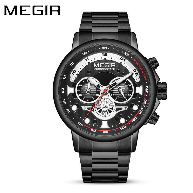 Multifunctional Fashion Timing Sports Luminous Men S Steel Belt Watch 2223