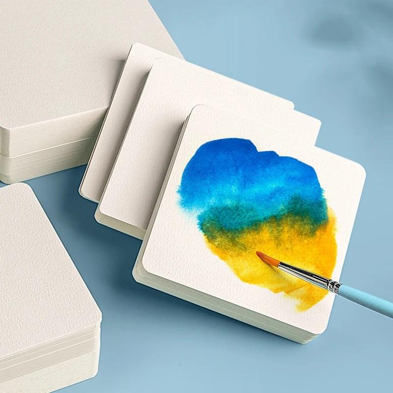 Professional Square Watercolor Paper Card Blank Postcard 300g Medium Coarse Grain Painting Supplies Arts Watercolor Paper Sheets