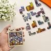 Süßes Holzkätzchen-Form-Spaß-Puzzle mit hohem Schwierigkeitsgrad Spielzeug Kinder Früherziehung Denktraining Kreativ Tragbar Geburtstagsgeschenk