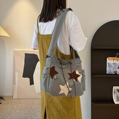 Borsa a tracolla singola Borsa da donna Borsa in tela di tendenza a tracolla a mano di grande capacità alla moda semplice