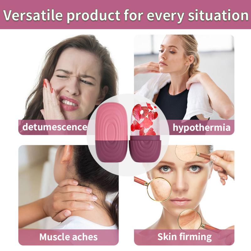 Reusable Ice Roller Ice Cube Silicone Mold Ice Ball Facial Beauty Skin Care Massager
