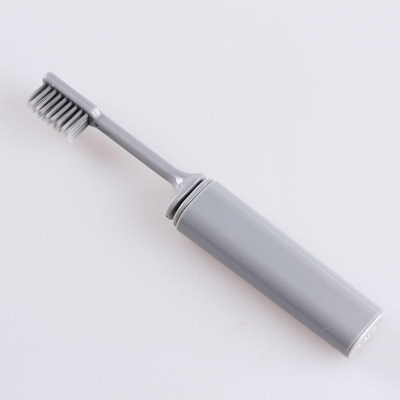 Brosse à dents de voyage portable en charbon de bambou à poils souples avec étui