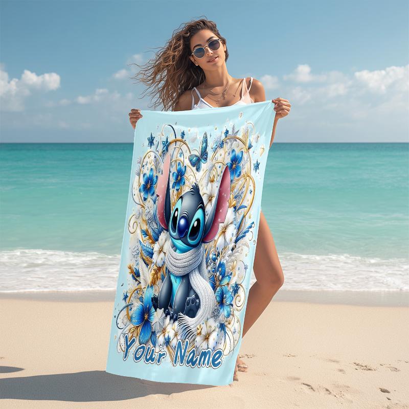 Personalized Stitch Bubble Fantasy Art Beach Towel Microfiber Beach Towel Thin Absorbent for Beach Swimming Yoga Bath Sports. 0910296