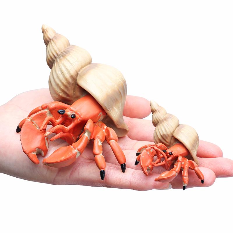 Hermit Crab Figurine Sea Life Animals Model Figure Educational Toy Boys Girls Kids Ages 18M for and Kid Friendly Entertaining Fun Play Safe