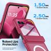 For Motorola Razr Ultra 2025 / Razr Ultra 2026 Magnetic Power,Slim Design,Screen Protector,Hinge Protection,Matte Shockproof Phone Case-Rose Red