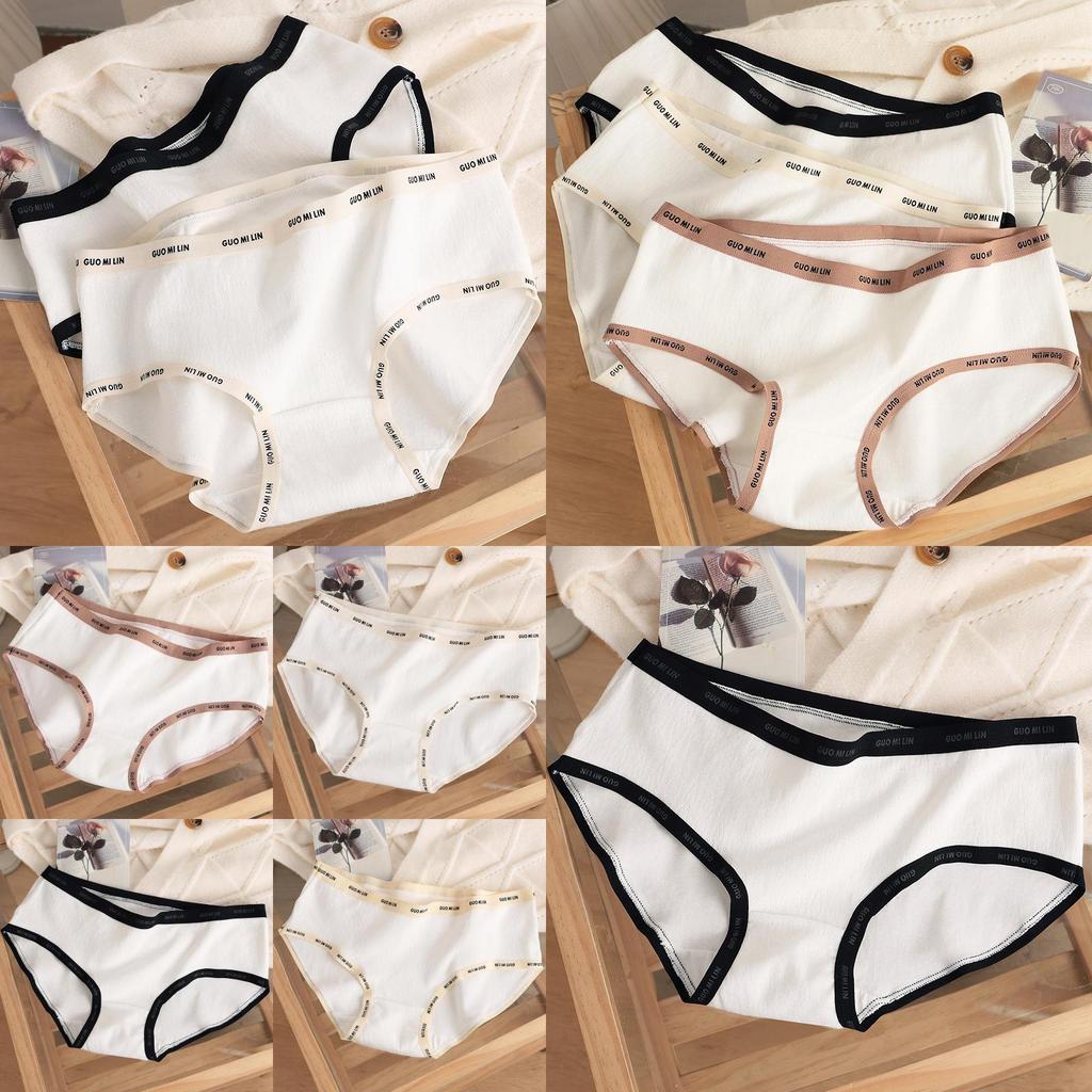 Comfortable Women's Cotton Underwear Stylish Japanese Sweet Breathable Mid Waist Triangle Shorts